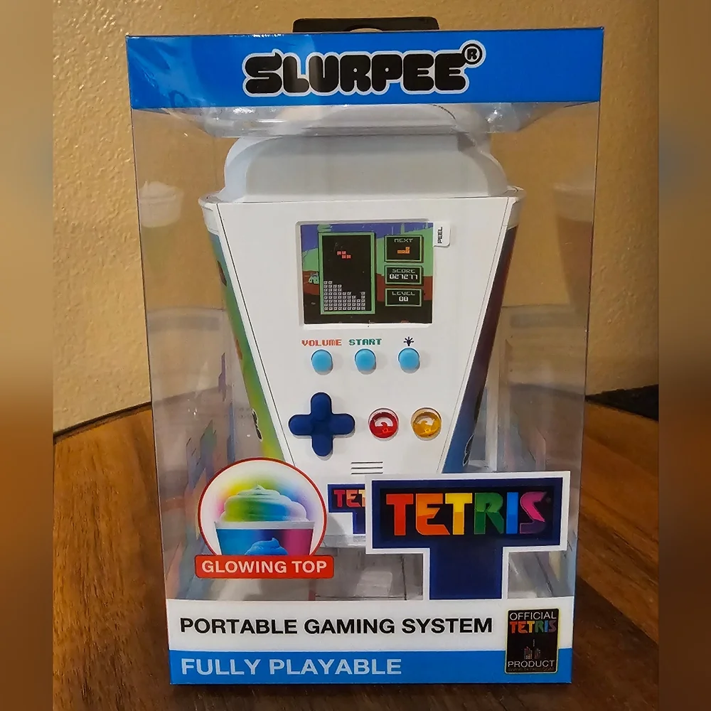 Tetris Slurpee NIB Portable Gaming System - White